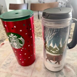 Starbucks Christmas Holiday Tumblers Cup Lot 3